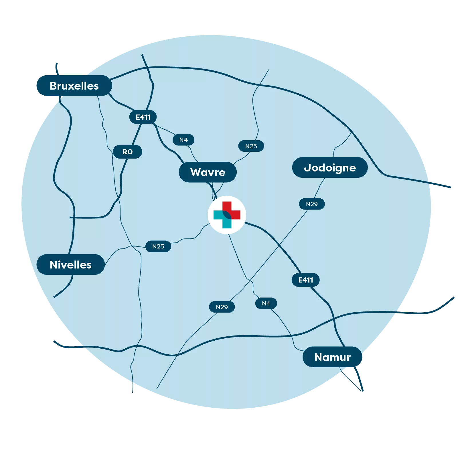 Carte de notre centre de Corbais